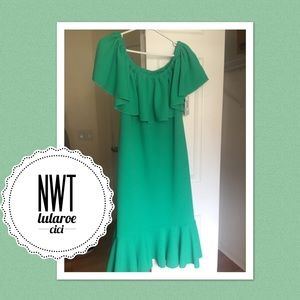 NWT lularoe large cici dress!! Green!